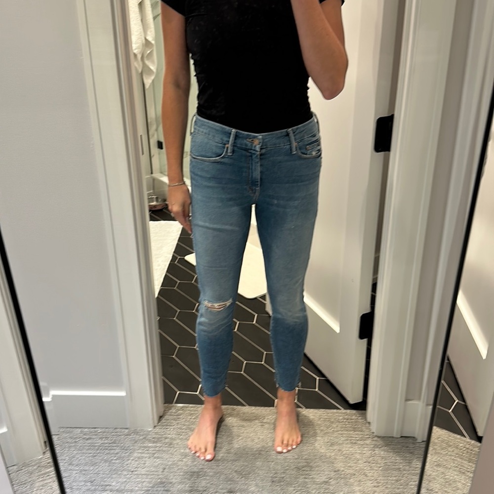Mother Looker Ankle Fray Denim